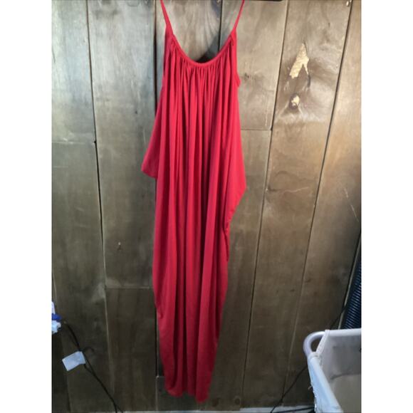 Livd Plus Adora Ruched Spaghetti Strap Dress, XXXL 3XL, Red - Picture 5 of 5
